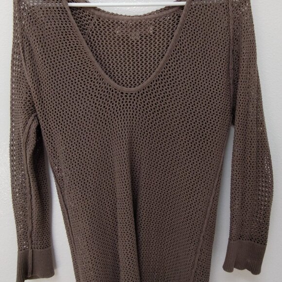 Ann Taylor Loft Open Stitch Hoodie • 100% Cotton • Sm • Taupe - Picture 9 of 16
